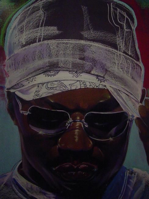 Schilderij getiteld "Rapper's DE-LITE" door Kraig Blue, Origineel Kunstwerk, Olie