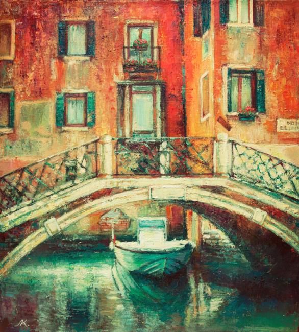 Peinture intitulée "Venice" par Elena Krashevskaya, Œuvre d'art originale, Huile