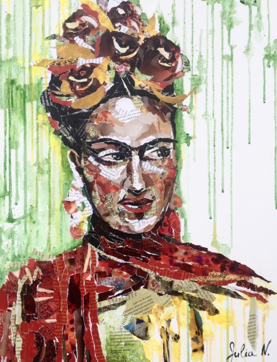 Pintura intitulada "Frida" por Julia Krasnova, Obras de arte originais, Outro