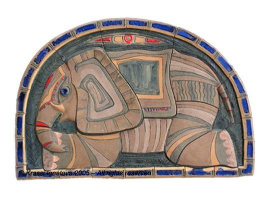 雕塑 标题为“Elephant” 由Krassi Ignatova, 原创艺术品, 陶瓷