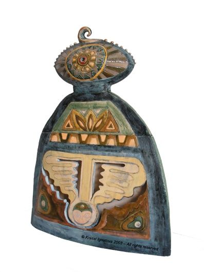 Sculpture titled "Flight of the Spirit" by Krassi Ignatova, Original Art, Ceramics