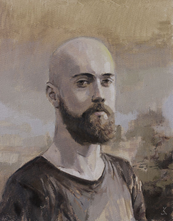 Painting titled "Selfportrait" by Krasuckas, Original Art, Oil