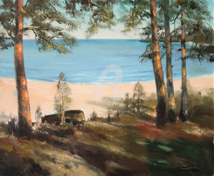 Painting titled "Summer on Lake Lado…" by Mark Kremer, Original Artwork, Oil