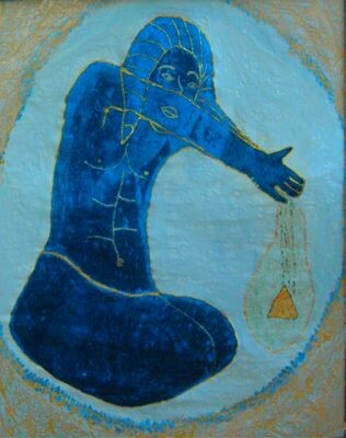 Painting titled "EGYPTE" by Kreol, Original Artwork, Oil