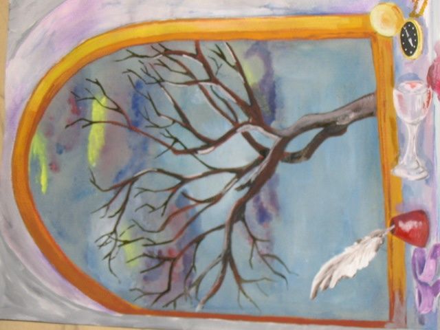 Painting titled "the tree" by Mary, Original Artwork