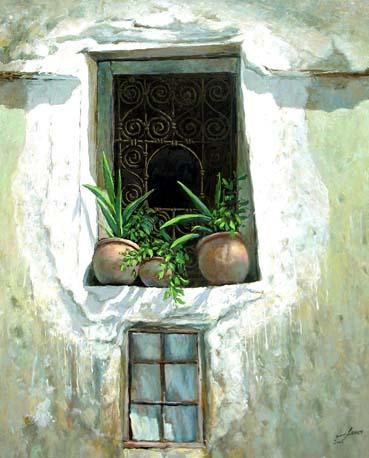 Peinture intitulée "fenetre n001krich" par Mohamed Krich, Œuvre d'art originale