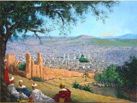 Peinture intitulée " ville de fes n001k…" par Mohamed Krich, Œuvre d'art originale