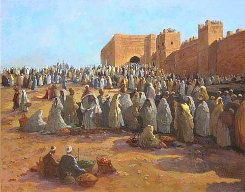 Peinture intitulée "oudaya n002krich" par Mohamed Krich, Œuvre d'art originale