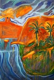 Painting titled "Oasis" by L'Artiste, Original Artwork