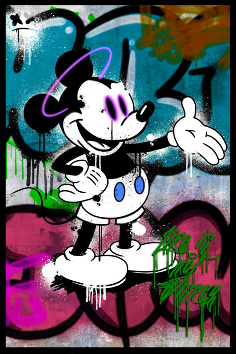 Arte digitale intitolato "Life is not disney" da Kriminal, Opera d'arte originale, Pittura digitale