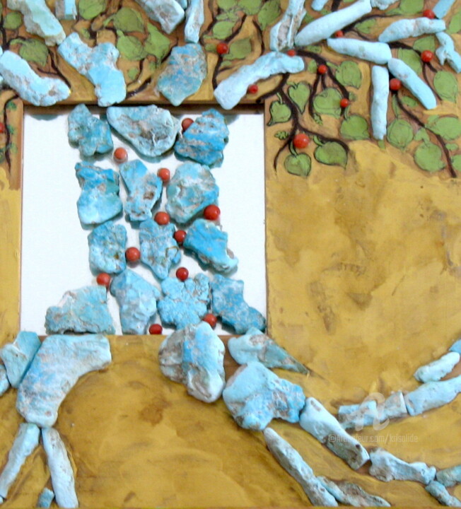 Skulptur mit dem Titel "L'albero immaginario" von Krisalide, Original-Kunstwerk, Mosaik