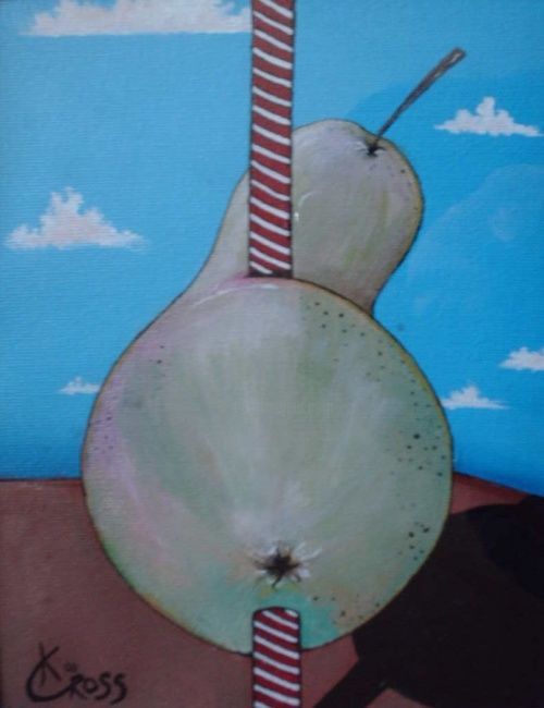Painting titled "Pear for Alexandra" by Kristina Cross, Original Artwork