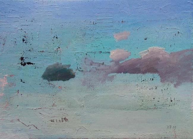 Schilderij getiteld "wolken 6  studie" door Kris Duys, Origineel Kunstwerk