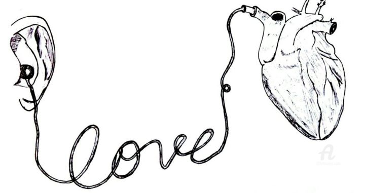 Drawing titled "love.jpeg" by Krishisrii, Original Artwork, Ballpoint pen