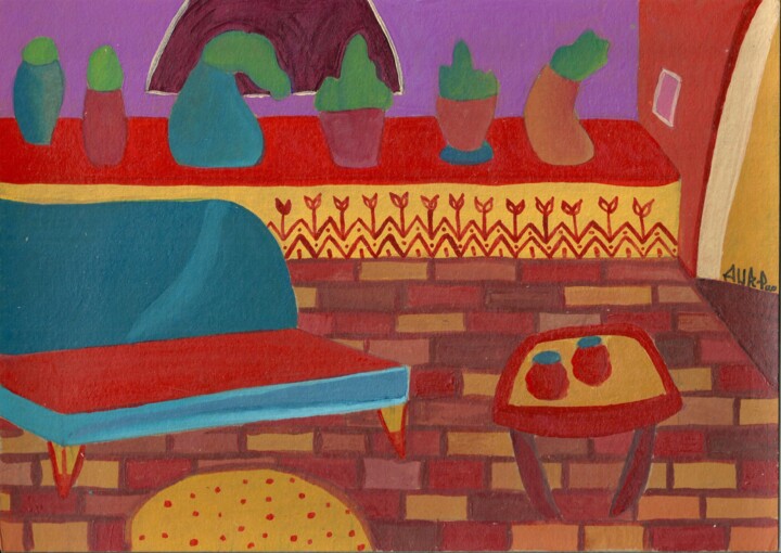 Pintura intitulada "Casa cansada" por Krishna Tablada, Obras de arte originais, Acrílico