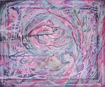 Лес - Painting, 60x70 cm ©2000 by Larica Chanchina -
Abstract Art, картина живопись пейзаж природа абстракционизм