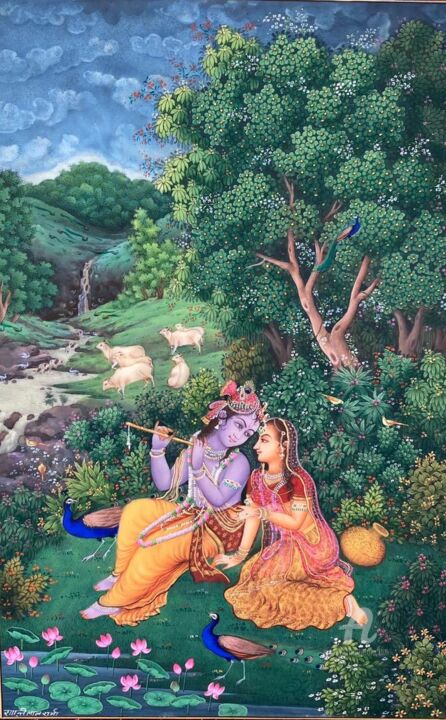Peinture intitulée "Beginning of a beau…" par Krishnasarang India, Œuvre d'art originale, Aquarelle