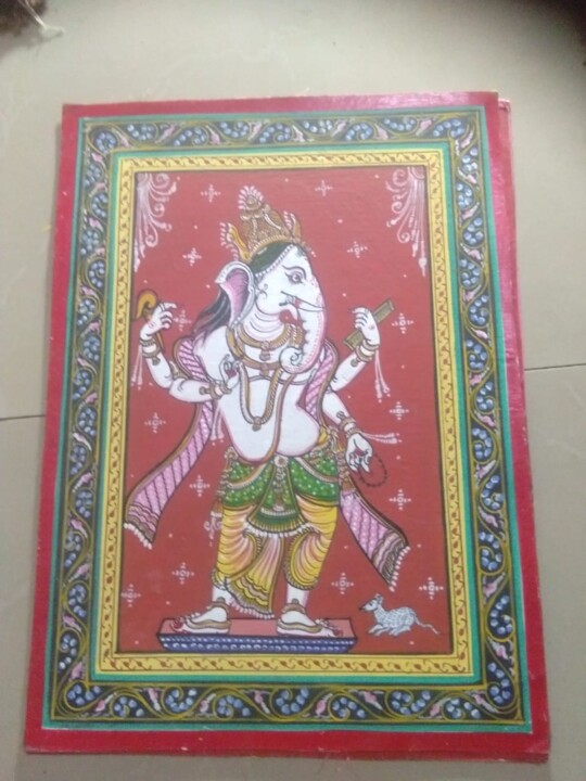 Painting titled "Ganesha 1" by Krishnendu Sarkar, Original Artwork, Watercolor