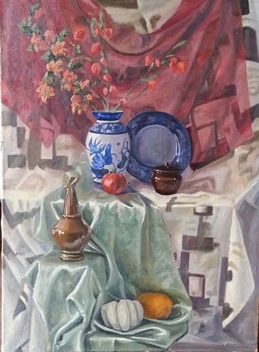 Painting titled "Натюрморт" by Kristina Liulchuk, Original Artwork, Oil