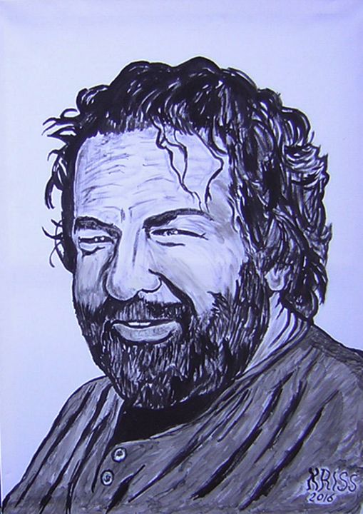 Painting titled "Bud Spencer" by Kriss, Original Artwork, Acrylic