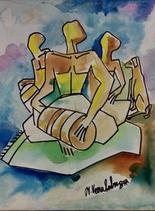Peinture intitulée "img-20190508-171136…" par Babu Balakrishnan, Œuvre d'art originale, Acrylique