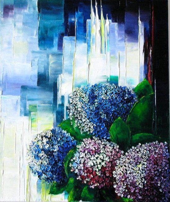 Картина под названием "Opaline" - Kristeen Van  Ryswyck, Подлинное произведение искусства, Масло