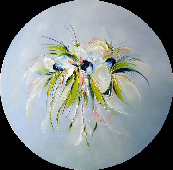 Painting titled "Promesse d'été" by Kristeen Van  Ryswyck, Original Artwork, Oil