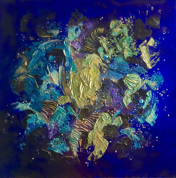 Painting titled "Galaxie" by Kristeen Van  Ryswyck, Original Artwork, Oil