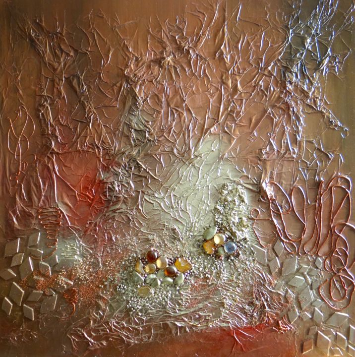 Painting titled "Trésors enfouis" by Kristeen Van  Ryswyck, Original Artwork, Oil