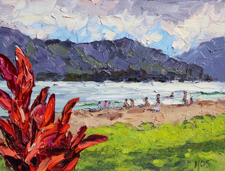 Painting titled "Nawiliwili Bay, Kau…" by Kristen Olson Stone, Original Artwork, Oil
