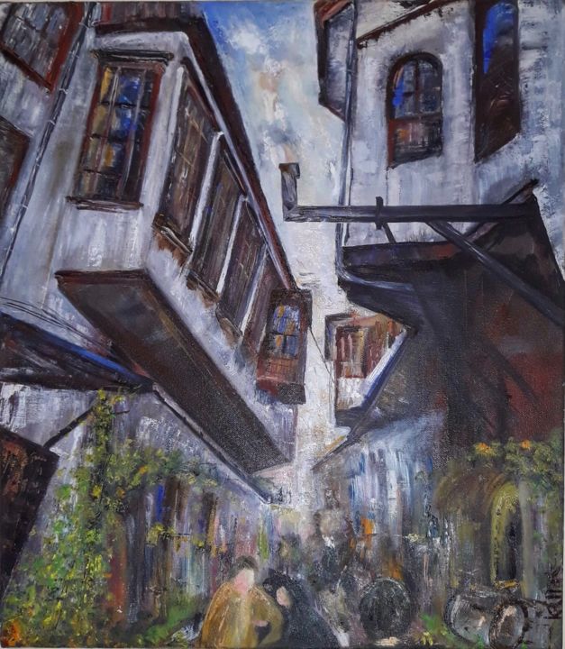 Painting titled "Syria, Damascus." by Kristina Kallas, Original Artwork, Oil