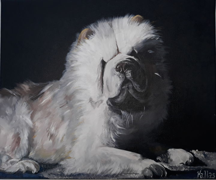Painting titled "Chow-chow's soul" by Kristina Kallas, Original Artwork