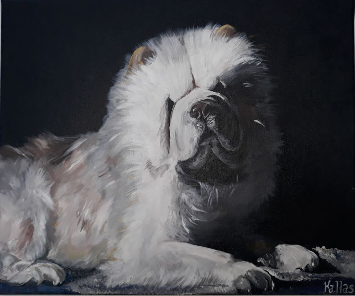 Peinture intitulée "Chow-chow's soul" par Kristina Kallas, Œuvre d'art originale