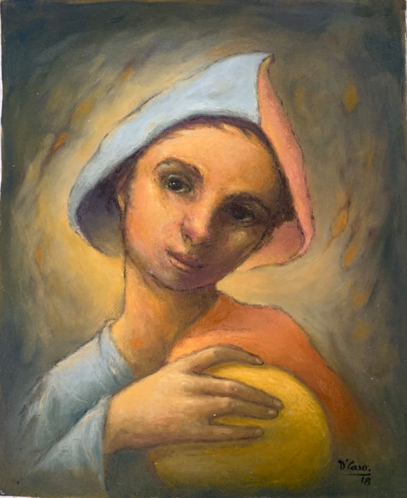 Painting titled "Arlequin 45x54" by Fernando Decaso, Original Artwork, Oil