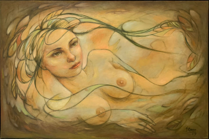 Painting titled "Desnudo 66x100" by Fernando Decaso, Original Artwork, Oil