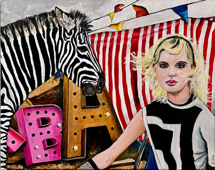 Pintura intitulada "Circus Beauty" por Kristin Voss, Obras de arte originais, Acrílico