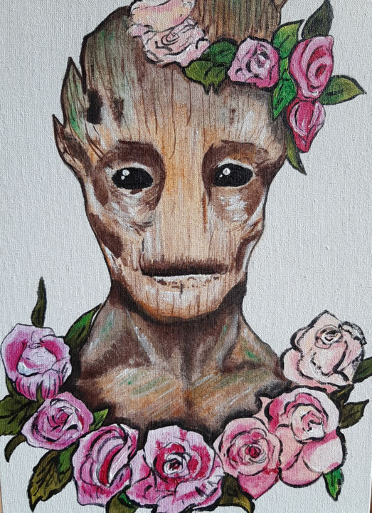 Painting titled "Groot" by Kristina Sumkina, Original Artwork, Acrylic