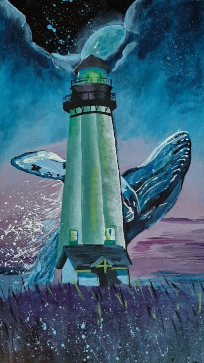 Painting titled "phare" by Kristina Sumkina, Original Artwork, Acrylic