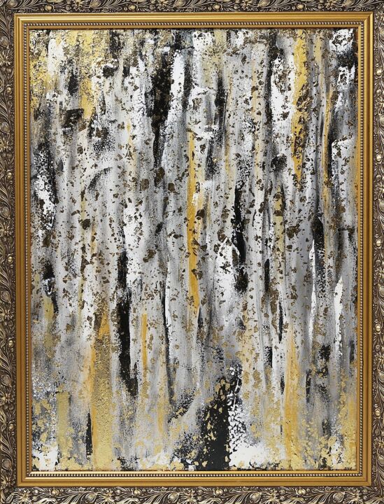 Peinture intitulée "Золотой водопад/ Go…" par Kristina Belle, Œuvre d'art originale, Acrylique