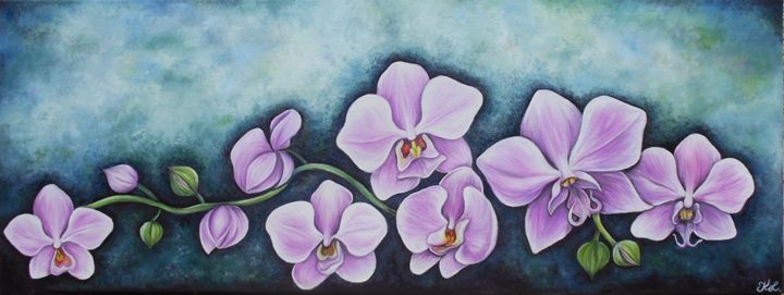 Pintura intitulada "Orchids*" por Kritinalizdenyte, Obras de arte originais