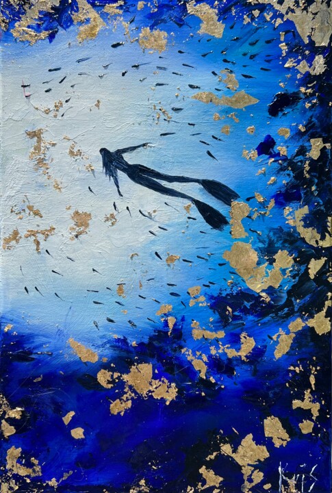 Malerei mit dem Titel "Deep" von Kristina Shirina, Original-Kunstwerk, Öl