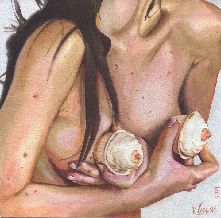 Картина под названием "Жизнь Марии Антуане…" - Кристина Вешкина (Klem111), Подлинное произведение искусства, Акварель