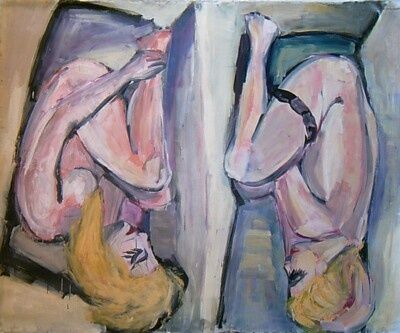 Картина под названием "girl in the bathroo…" - Kristina Kovacevic, Подлинное произведение искусства