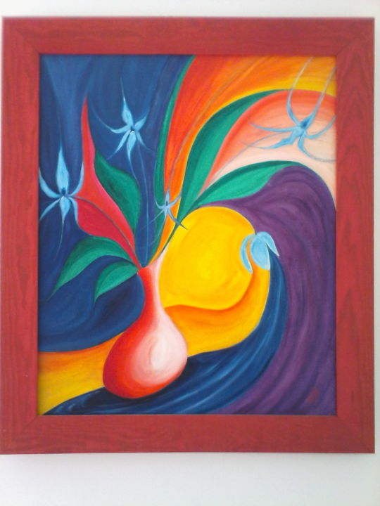 Peinture intitulée "FLOWERS 2" par Kristyan Boutier, Œuvre d'art originale, Huile Monté sur Châssis en bois