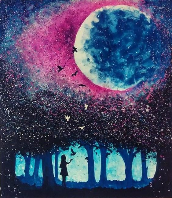 Painting titled "Make a wish" by Kristýn Roubalová, Original Artwork, Watercolor