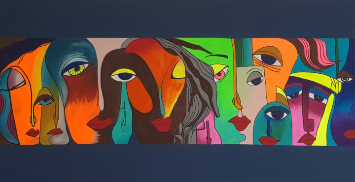 Painting titled "Girls2021" by Christine Bihari, Original Art, Acrylic
