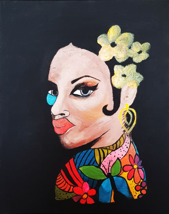 Painting titled "Exotic19" by Christine Bihari, Original Art, Acrylic
