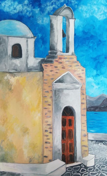 Painting titled "Saint Fokas" by Anna Kritikou, Original Artwork, Acrylic