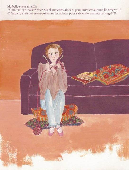 Pintura intitulada "tricot" por Krobulle, Obras de arte originais