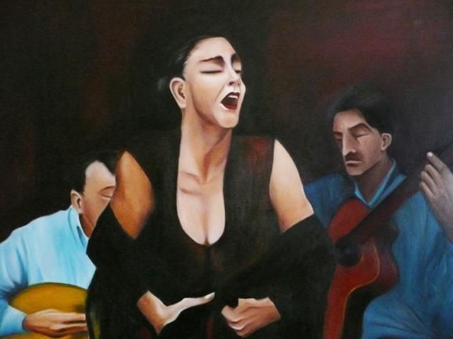 Pintura intitulada "fado" por Ana Balegas, Obras de arte originais